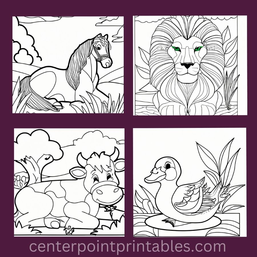 Kids Coloring Pages on Animals Printables